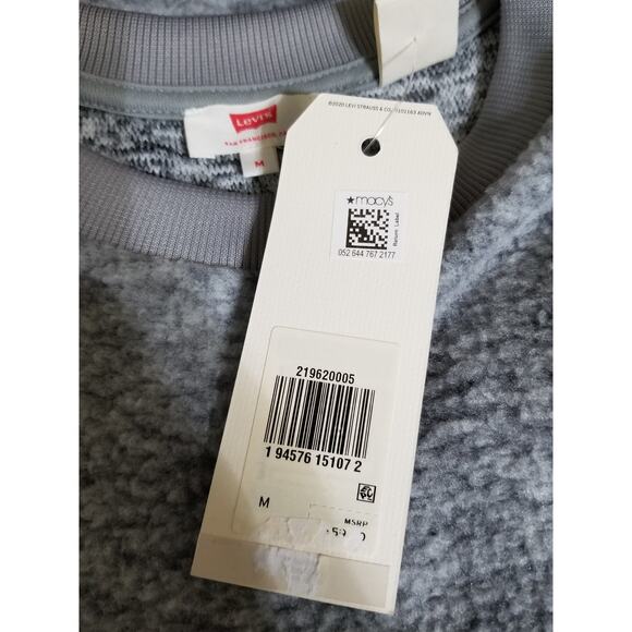 Levi's NWT Women's Sweater Pullover Fleece Crewneck Sweatshirt Size Medium Gray - Picture 11 of 12